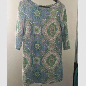 Tommy‎ Hilfiger Women's Pastel 3/4 Sleeve Floral Paisley Print Dress Size S